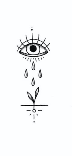 an all seeing eye with drops of water coming out of the iris's eyes