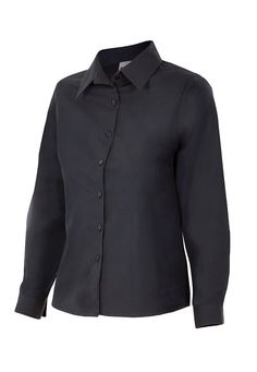 CAMISA DE MULHER DE MANGA COMPRIDA-Preto-L-RAG Tailors Black Collared Shirt, Grad Outfits, Black Button Up Shirt, Womens Long Sleeve Shirts, Collared Shirt, Black Button, Shirt Collar, Collar Shirts, Button Up Shirt