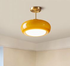 Amber Retro Glass Pendant Light - 231GPL - Modefinity Deco Pendant Light, Yellow Chandelier, Harvey Guzzini, Retro Ceiling Lights, Statement Light Fixture, Dining Room Light Fixture, Yellow Lamp, Glass Ceiling Lamps