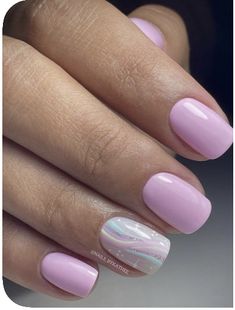 Pink Gel Nails, Simple Gel Nails, Uñas Acrilicas, Short Acrylic Nails