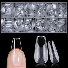 PRICES MAY VARY. High quality medium coffin nail tips: Our coffin nails tips are made of high quality PMMA material which makes nail tips coffin shape flawless, flexible, sturdy, hard to break, bend without creases, and emit no odor, providing a professional-quality manicure experience every time. Half matte medium coffin gel x nails: coffin nails tips with half matte design for incresing friction, perfectly grip your natural fingernails, you can apply nail glue on nail tips coffin shape for nai Normal Nails, Natural Fingernails, Clear Gel Nails, Gel X Nail, Nails Clear, Clear Nail Tips, Medium Coffin, Acrylic Tips, Matte Medium