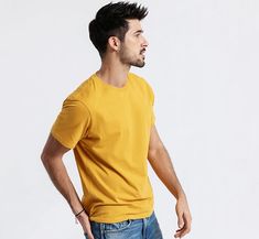 Gender:Men Item Type:Tops Tops Type:Tees Sleeve Style:regular Fabric Type:Jersey Sale by Pack:No Sleeve Length(cm):Short Collar:O-Neck Material:Cotton Pattern Type:Solid Hooded:No Style:Casual Yellow Relaxed Fit Plain T-shirt, Yellow Plain Relaxed Fit T-shirt, Yellow Plain T-shirt With Relaxed Fit, Casual Yellow Short Sleeve T-shirt, Casual Yellow T-shirt For Everyday, Basic Yellow Short Sleeve Shirt, Plus Size Male, Mens Casual Leather Shoes, Wedding Dress Men