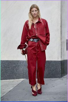 Red Street Style, Ada Kokosar, Sephora App, Mode Dope, Street Mode, Woman In Red, Parisienne Chic, Fashion Week Spring 2020, New York Fashion Week Street Style