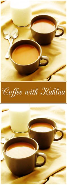 coffee with kahlua in two different bowls