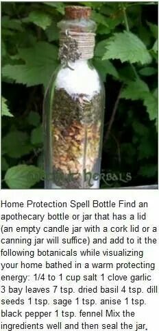 Protection bottle Home Protection Spell, Celtic Witch, Wiccan Crafts, Jar Spells, Witch Bottles, Pagan Crafts, Magick Spells, Eclectic Witch