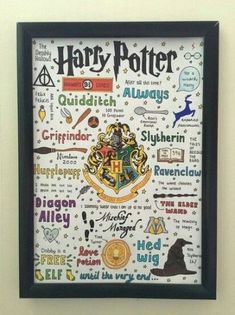 harry potter's hogwarts map with all the symbols and words on it