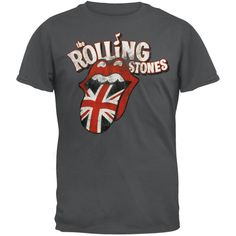 Rolling Stones - Distressed UK Tongue Soft T-Shirt Rolling Stones Preppy Shirt, Tee Shirt Rolling Stones, Rolling Stones Shirt Target, Rolling Stones Shirt, White Rolling Stones Tshirt, Rolling Stones Tee, Rolling Stones Logo, Soft Shorts, Rolling Stone