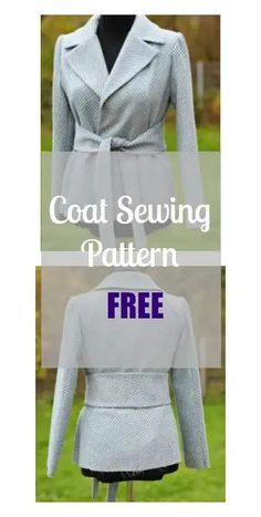 a coat sewing pattern with the text free