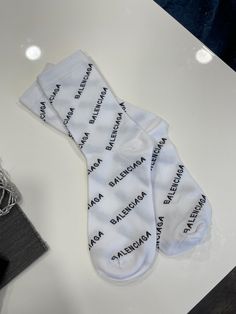 SUBX Vetements Knitting Stripe cotton crew socks BLK/WHT Brand New unisex st RIV Comfortable White Socks With Letter Print, Trendy Letter Print Cotton Socks, Trendy Cotton Socks With Letter Print, Trendy Cotton Letter Print Socks, Casual Cotton Letter Print Socks, Cotton Socks With Letter Print For Streetwear, Trendy White Socks For Streetwear, Trendy White Streetwear Socks, White Cotton Socks For Streetwear