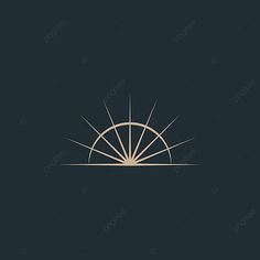 the sun shines brightly in front of a dark background, logo, illustration png and psd