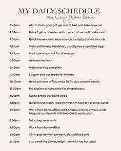 Daily Routine Schedule, Southern Curls And Pearls, Morning Smoothie, Life Routines, Routine Planner, Morning Skin Care Routine, Work From Home Tips, Daily Schedule