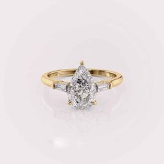 a yellow gold and white diamond engagement ring