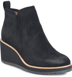 Emeree Wedge Bootie | Nordstrom Black Wedge Booties, Wedge Bootie, Black Wedge, Style Savvy, Black Boots Women, Leather Wedges, 8 M, Chukka Boots, Wedge Heels