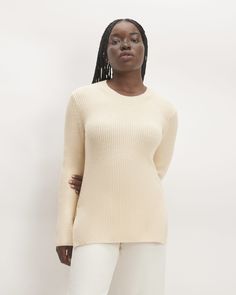 Winter Cotton Sweater With Ribbing, Classic Relaxed Fit Ribbed Sweater, Classic Ribbed Sweater For Everyday, Classic Ribbed Everyday Sweater, Relaxed Fit Ribbed Sweater For Work, Fitted Sweater With Ribbed Cuffs For Everyday, Ribbed Sweater For Layering, Cotton Sweater With Ribbing For Fall, Cotton Ribbed Sweater For Fall