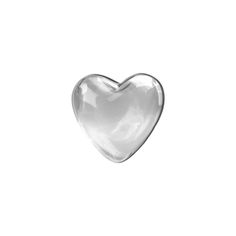 a glass heart shaped object on a white background