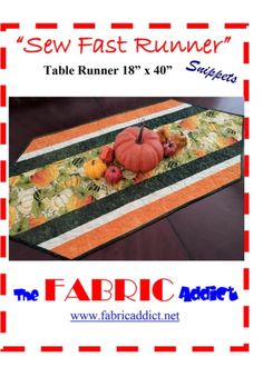 the table runner is ready to be made into a place mat for fall and thanksgiving