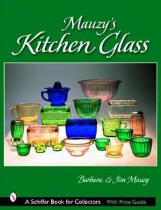 many kitchen glass bowls and dishes are stacked on top of each other, with the words mary's kitchen glass above them