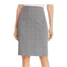 Tahari Womens Pencil Skirt Grey White Black Glen Plaid Tailored New Nwt Sz 10 Classic Pencil Skirt Silhouette Tailored Seaming Darts For Shaping Rear Zip Close Perfect Tailored Fit That Flatters Every Figure And Gives You Legs For Days. Pair This With Heels, Boots, Or Flats For All Occasions, Year Round. Fully Lined. Impeccable And In Perfect Brand New Condition! Size 10 Measurements, Taken Flat, Unstretched And Approximate: Waist 32 Inches Hip 41 Inches Length 23 Inches Reasonable Offers Always Brown Tulle Skirt, Church Skirts, Club Skirts, Tailored Skirt, Business Skirt, Office Skirt, Knee Skirts, Wool Pencil Skirt, Glen Plaid