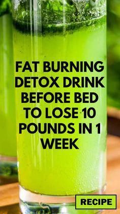 Two weeks, two cups daily, and a flatter tummy! Drink Before Bed, Detox Drink Before Bed, Green Drink, Full Body Detox, Drinks Before Bed, Smoothie Detox, Detox Drinks Recipes, Lose 10 Pounds