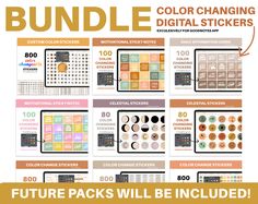 the ultimate bundle of color changing digital stickers for your planner, calendar and more