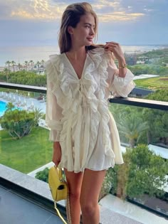 Lace Mesh Dress, Neck Bandage, Ruffled Mini Dress, Elegant Mini Dress, Oversized Shirt Dress, High Waist Fashion, Ruffle Shirt, Mini Dresses For Women, Ruffle Mini Dress