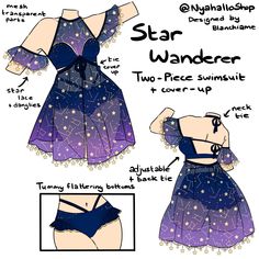 the star wanderr dress is shown with instructions to make it look like she's wearing