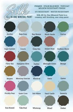 the color chart for all - in - one mineral paint