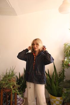 "DETAILS:: //  Vintage 1970s denim hooded jacket. snap button closures. Pockets at sides. 1 pocket on right arm. drawstring bottom hem. plaid patterned hood and wrist cuffs. good vintage condition, light wear. no holes or stains.  Valley Co 100% Cotton 1 XL 1 XXL check measurements below and choose from drop down menu.  Check the measurements and model information to see if this would be a good fit for you!  Measurements are taken flat in inches and doubled at the bust, waist and hips. On some p Hooded Denim Jacket Outfit, Green Jean Jacket, Army Green Jeans, Embellished Denim Jacket, Hooded Denim Jacket, Polka Dot Maxi Dresses, Denim Jean Skirt, Denim Chic, Long Trench