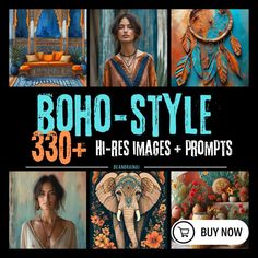 boho - style photoshopped images with the text boho - style 350 + high resimages