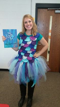 Image result for australian book week character ideas Rainbow Fish Costume, Adult Costumes Diy, Teacher Halloween Costumes, Fish Costume, Teacher Costumes