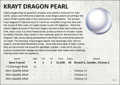 an article about kratt dragon pearl is shown in this graphic above it's description