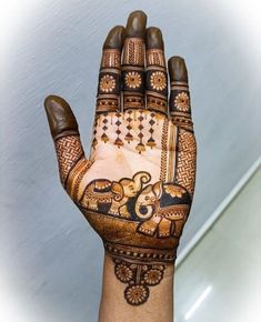 the hand is decorated with an intricate pattern