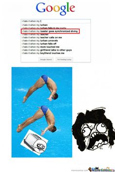 an image of a man diving in the water with google's face on it