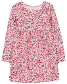 Designed with long sleeves and a floral print, this colorful dress is perfect for your flower-loving girl. Clothes Guide, Carters Size Chart, Pajama Dress, Kids Outfits Girls, Toddler Girl Dresses, Size 4t, Set Outfit, Baby Products