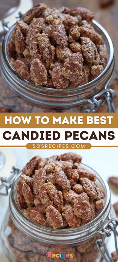 Quick and easy cinnamon sugar pecans snack to liven up your holiday table. You don’t have to use pecans, you can replace them with almonds or mix the two. Best Candied Pecans, Candied Pecans Easy, Mini Antipasti, Candied Nuts Recipe, Pecan Recipes Easy, Candied Pecans Recipe, Resep Brownies, Christmas Candy Recipes