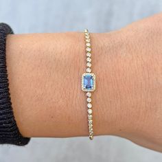 14k GOLD .23 CT NATURAL DIAMONDS .68 CT NATURAL BLUE SAPPHIRE 6-7" ADJUSTABLE Bangle Ring, Natural Blue Sapphire, Earring Necklace, Lab Grown Diamonds, Necklaces Bracelets, Blue Sapphire, Gold Diamond, Natural Diamonds, Bangle Bracelets