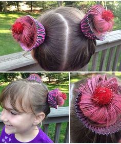 Cupcake hair for crazy hair day at school for future daughter! Kids Haircuts, Crazy Hair Days, Halloween Hair