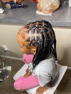 Picture Day Hairstyles Kindergarten Black, Quick Kiddie Hairstyles, Simple Kid Braid Styles, Braid Hairstyles With Natural Hair, Child Braid Hairstyles, Cute Twist Hairstyles For Kids, Quick Easy Kids Hairstyles, Kid Twist Hairstyles, Ponytail Black Girls Hairstyles