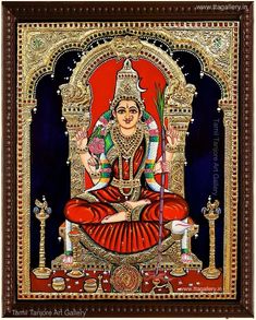 Meenakshi Amman Tanjore Painting, Lalita Devi, Pongal Celebration, Tanjore Art, Durga Devi, Lakshmi Devi, Grand Parents