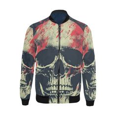 Grunge Skull Splattered Pattern Bomber Jacket This bomber jacket features a grunge style pattern with a skull Details: 95% Polyester and 5% Spandex 25.40 Oz Heavy duty metal zipper with two pockets. Elastic thread sleeve cuff and waistband Elastic sleeve cuff and waistband for maximum fit Washing instructions: Machine wash cold, Non-chorine and iron with a cover. Do not tumble dry. Do not insolation. Washing solution temperature should not exceed 45ºC or 104ºF Check Out More jackets HERE *This p Elastic Thread, A Skull, Sleeve Cuff, Grunge Style, Metal Zipper, Grunge Fashion, Washing Instructions, Custom Made, Heavy Duty