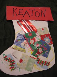 a christmas stocking with the word keaton on it