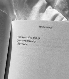 an open book with the words letting you go