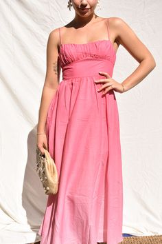 The perfect vacation dress does exist - meet our Wailea Sunset Pink Ombre Maxi Dress! Available in orange and pink, this dramatic ankle-sweeping maxi dress features gorgeous ombre fabric that fades from bright pink to dreamy blush, adjustable spaghetti straps and an empire waist. Zipper back. We're pairing with a dramatic gold earring and low bun for your best vacation look yet. 65% Cotton 35% Polyester Spring Ombre Midi Dress, Chic Pink Maxi Dress With Adjustable Straps, Chic Ombre Spring Dress, Sleeveless Ombre Dresses For Spring, Chic Ombre Dresses For Spring, Ombre Midi-length Summer Dress, Pink Maxi Dress With Adjustable Straps For Beach, Casual Ombre Dress For Spring, Pink Maxi Dress With Adjustable Straps For Vacation