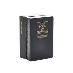 two books sitting on top of each other in front of a white background with the title, the book of mormon