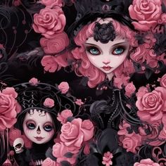 Cute Gothic Monster High and Venetian-2 Fabric | Spoonflower Witchy Home, Witchy Home Decor, Witchy Wallpaper, Wallpaper Home Decor