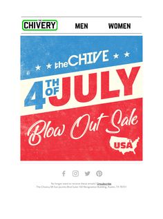 an advertisement for the 4th july blow out sale on men's shirts and women's apparel