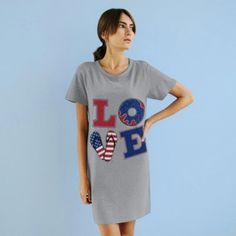 The organic cotton t-shirt dress is made of 100% ringspun cotton - a comfortable and durable fabric. All materials are grown and gathered without the use of pesticides. This short-length t-shirt dress has a scoop neck, and all seams are reinforced with double-needle hems. .: 100% organic combed ringspun cotton (fiber content may vary for different colors) .: Light fabric (4.4 oz/yd² (150 g/m .: Slim fit .: Sewn in label Cotton Graphic Print T-shirt Dress With Short Sleeves, Cotton T-shirt Dress With Graphic Print, Relaxed Fit, Cotton Graphic T-shirt Dress With Short Sleeves, Cotton Graphic Print Short Sleeve T-shirt Dress, Relaxed Fit Cotton T-shirt Dress With Short Sleeves, Cotton T-shirt Dress With Short Sleeves, Relaxed Fit Cotton T-shirt Dress, Casual Style, Casual Cotton Crew Neck T-shirt Dress, Casual Cotton T-shirt Dress With Crew Neck