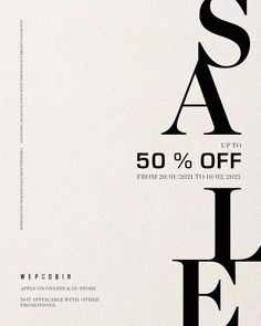 a black and white sale advert with the word sale on it