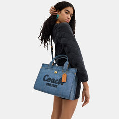 Denim Coach Bag, Biological Diversity, Text Gift, Inspired Handbags, Branding Coach, Coach New York, Denim Tote Bags, Coach Tote, Denim Tote