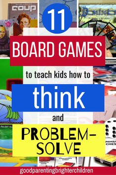 the cover of board games to teach kids how to think and problem solve